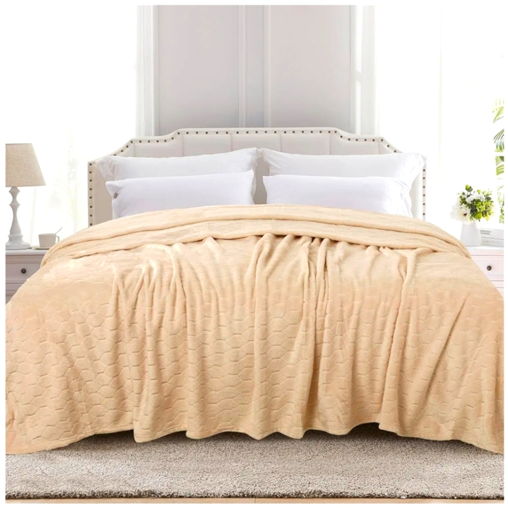 *Brand New* Fleece Blanket King Size 90x108 inches, Super Soft Apricot